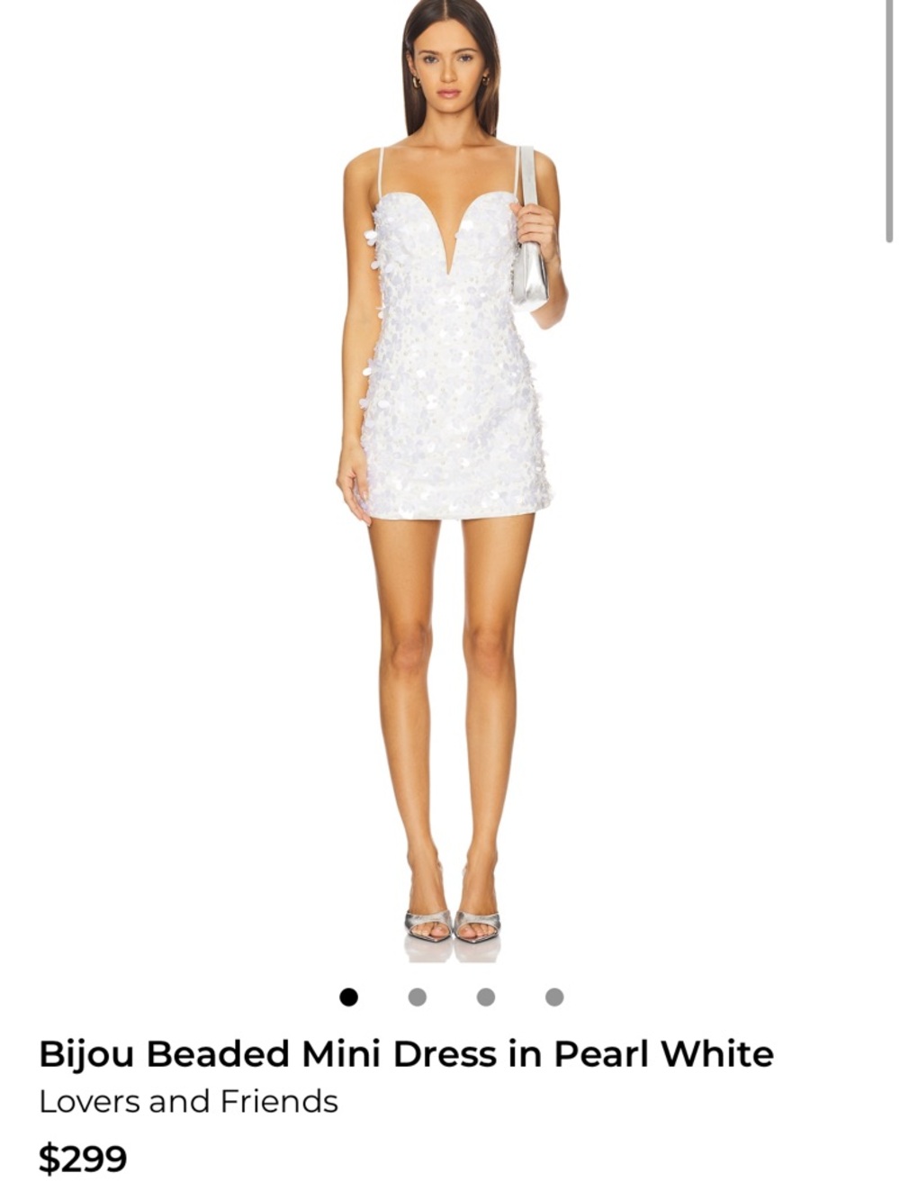 Lovers + Friends White Pearl Floral Bijou Mini Dress